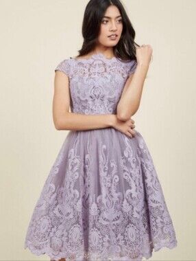 NWT Chi Chi London Lilac Lace Tulle Dress, SIZE 10
